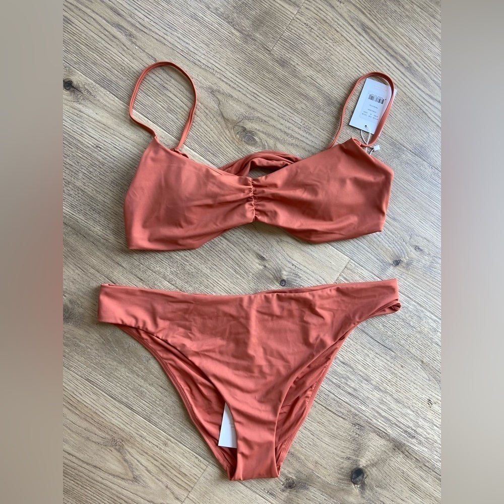 NWT Andie Symi Festival Bikini Set Natural Cedar Women’s Size XL UPF 50+